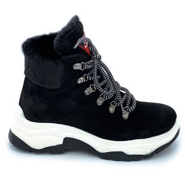 Ботинки Lab Milano черные замшевые МЕХ - фото 1, C20031 LAB