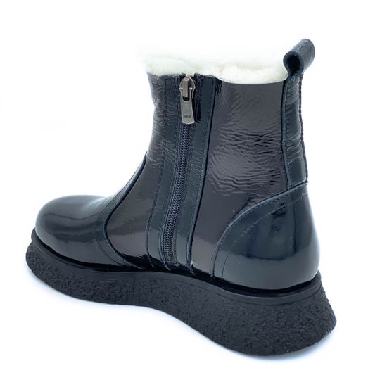 Ботинки Tuffoni черные из лакированной кожи МЕХ - фото 3, 