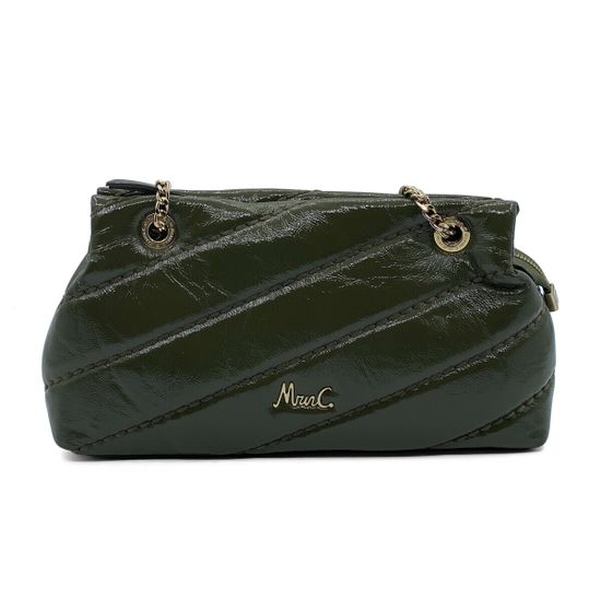 Сумка Marina Creazioni зеленая из стеганой лакированной кожи - фото 1, B6696 MC VERDE LAK