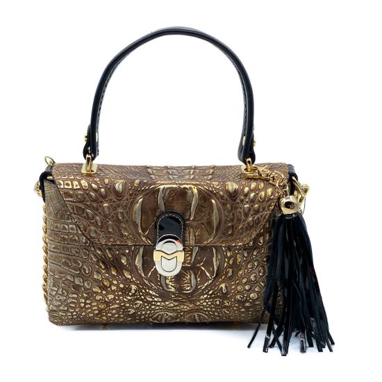Сумка Marino Orlandi золотая крокодил - фото 1, 