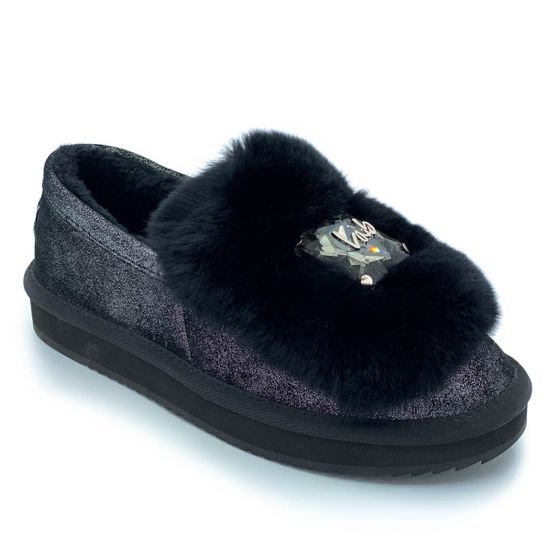 Полуботинки Lab Milano серебряные МЕХ комбинация кожи и текстиля - фото 2, 