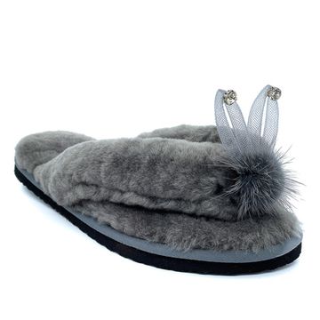 Меховые сланцы Lab Milano - фото 2, M12103 LAB