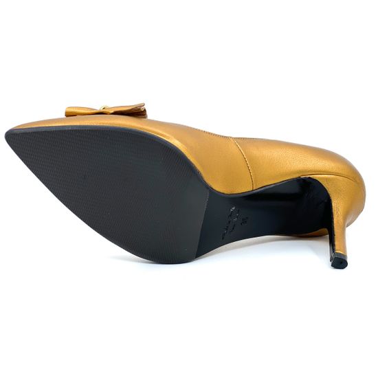 Туфли Rosso Nero золотые кожаные - фото 4, 3491 RN ORO