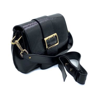 Сумка Di Gregorio черная из лакированной кожи - фото 2, 8745 DG NAPLAK