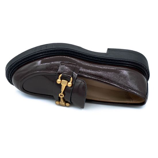 Лоферы Mimmu коричневые из лакированной кожи - фото 5, M303M10 MIM MORO