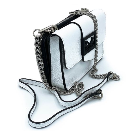 Клатч Renato Angi бело-черный кожаный двойной - фото 2, 