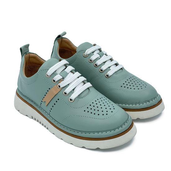 Полуботинки Lab Milano летние мятного цвета кожаные - фото 7, 510 LAB MENTOL