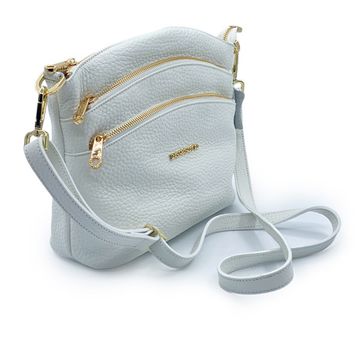 Сумка Di Gregorio белая кожаная - фото 2, 8653 DG BIANCO ORO