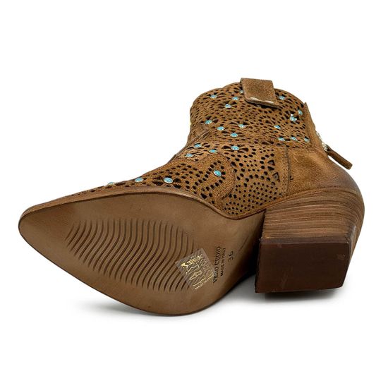 Ботинки казаки летние MIMMU коричневые замшевые - фото 4, M702M50 MIM TABACCO