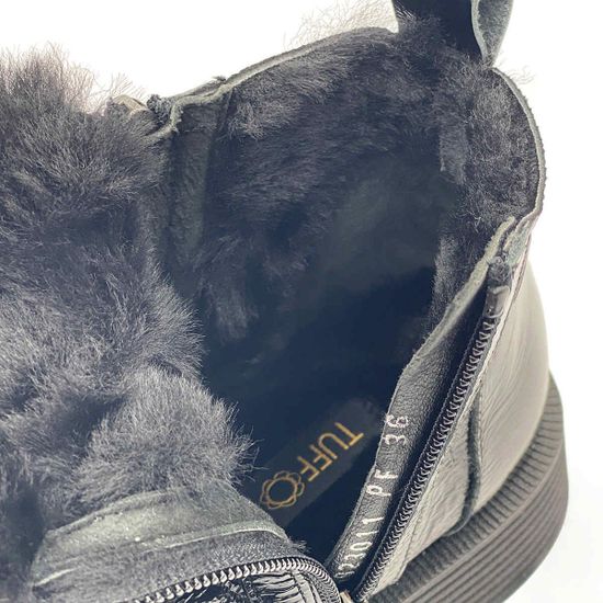 Ботинки Tuffoni черные наплак на меху - фото 7, 