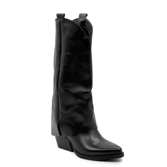 Полусапоги-казаки NILA&amp;NILA черные кожаные демисезонные - фото 2, MA1680 NIL NERO