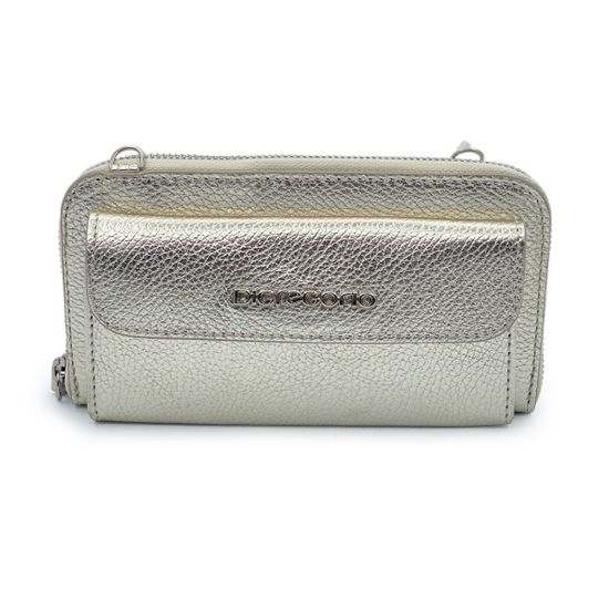 Сумка мини кросс-боди Di Gregorio золотая кожаная - фото 1, 