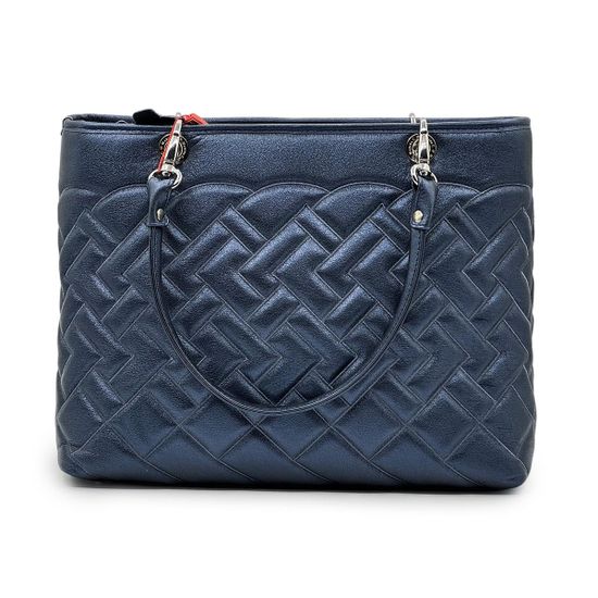 Сумка Marina Creazioni синяя кожаная стеганая - фото 3, 