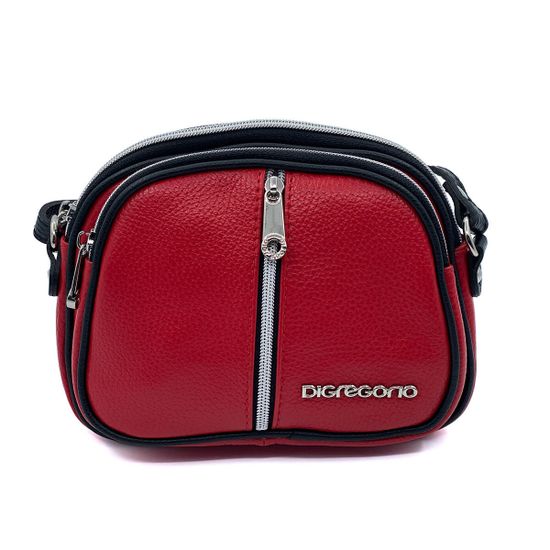 Сумочка Di Gregorio кросс-боди красная кожаная маленькая - фото 4, 8829 DG ROSSO