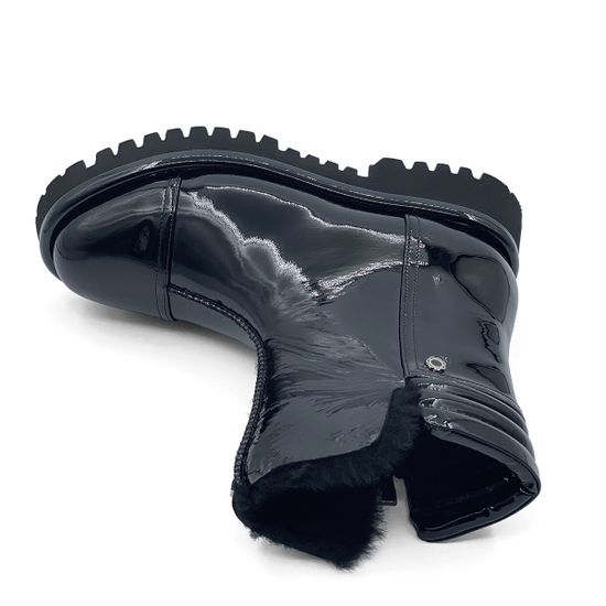 Ботинки Tuffoni черные из лакированной кожи на меху - фото 5, 1723021 TUF
