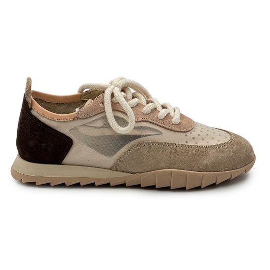 Кроссовки женские NILA NILA кожа/замша бежевые/черные - фото 1, ET210-3038A NIL BEIGE