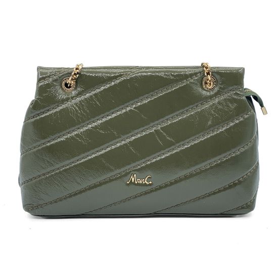 Сумка Marina Creazioni зеленая из стеганой лакированной кожи - фото 1, B6698 MC VERDE LAK