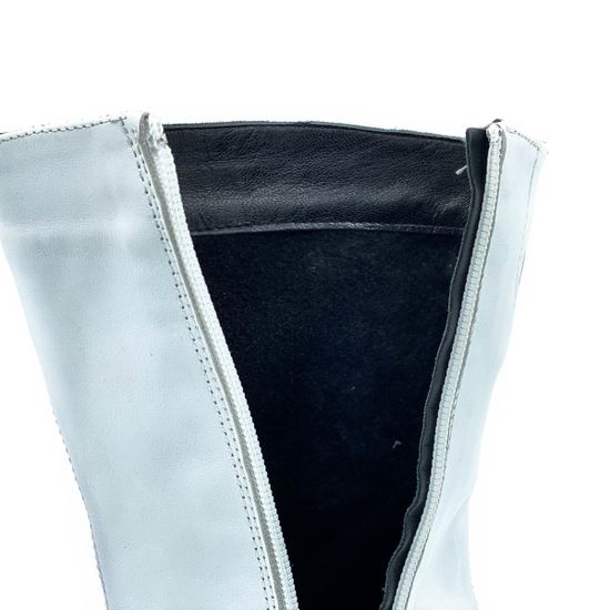 Полусапоги Kelton белые кожаные МЕХ - фото 4, 