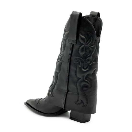 Полусапоги казаки MIMMU черные кожаные демисезонные - фото 3, M2726M8 MIM NERO