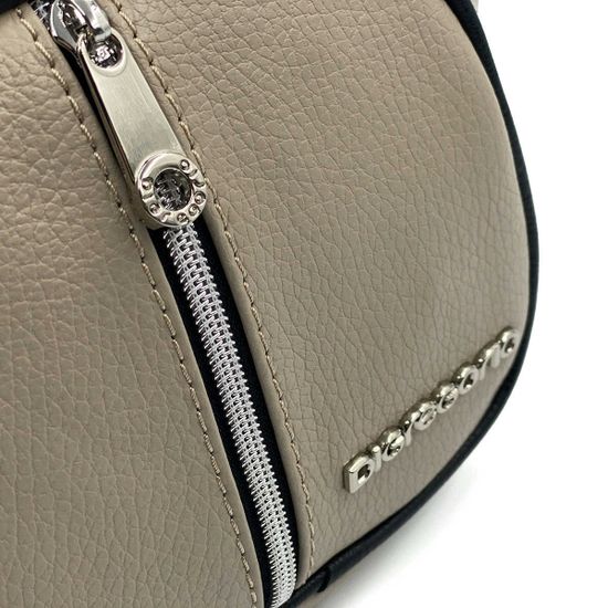 Сумочка Di Gregorio кросс-боди бежевая кожаная маленькая - фото 5, 