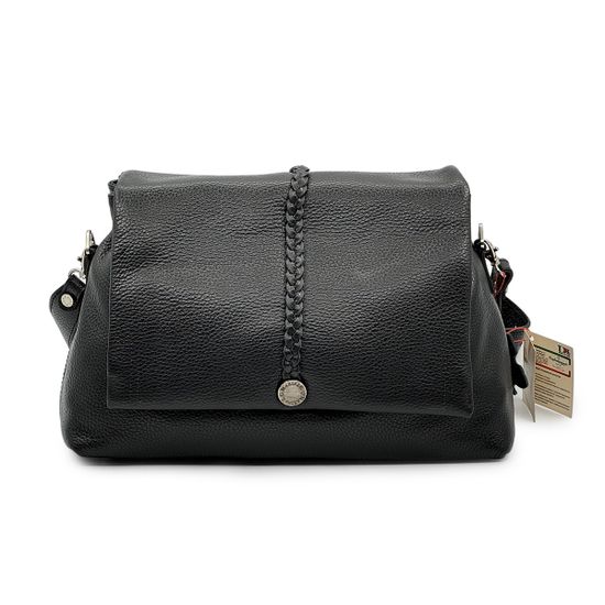 Сумка Marina Creazioni черная кожаная - фото 1, B6962 MC NERO