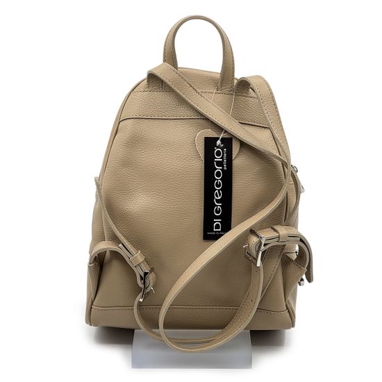 Сумка-рюкзак Di Gregorio бежевая "Cappuccino" кожаная - фото 3, 8509 DG CAPPUCCINO
