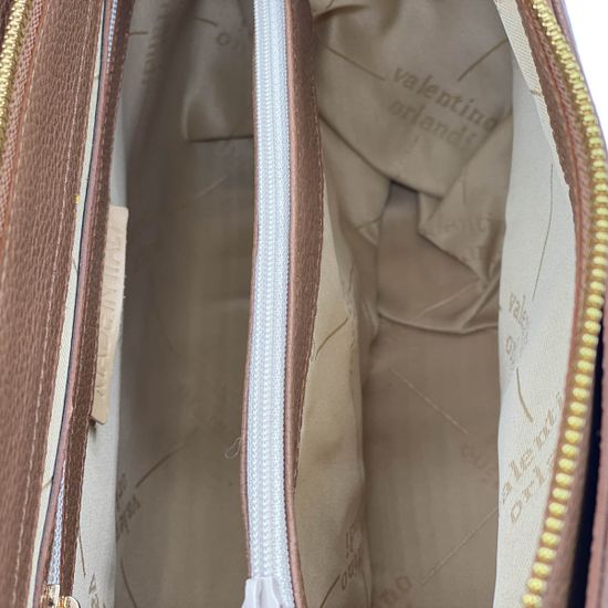 Сумка Valentino Orlandi бежевая кожаная - фото 5, 26021 VO CUOIO