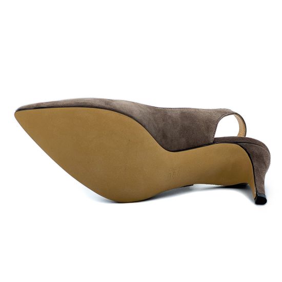 Туфли женские Cover с открытой пяткой замша серые - фото 4, 18014 COV GRIGIO