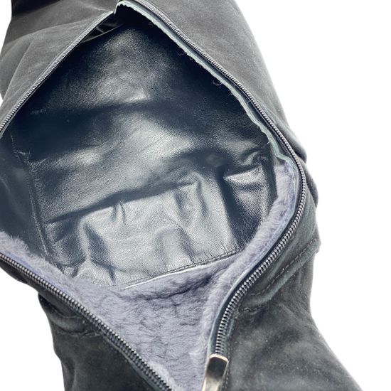 Сапоги Giorgio Piergentili черные замшевые  МЕХ - фото 3, 