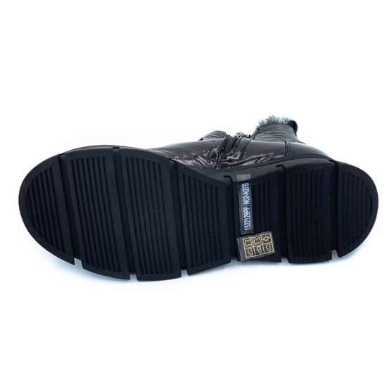 Ботинки Tuffoni черные из лакированной кожи МЕХ - фото 4, 