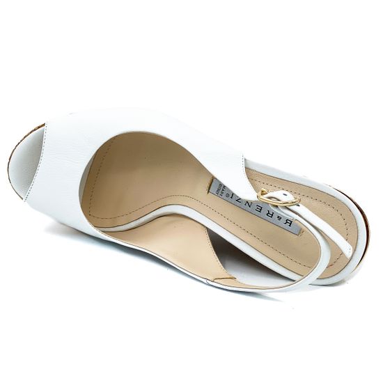 Босоножки Renzi кожаные белые на натуральной пробке - фото 5, 521006 RZ