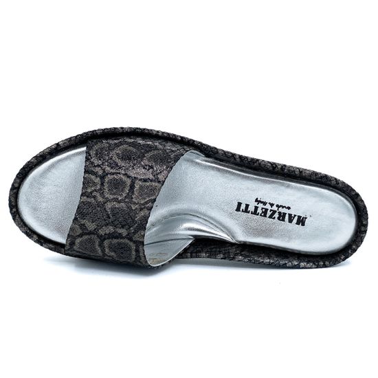 Шлепанцы Marzetti черные тиснение &quot;питон&quot; - фото 5, 