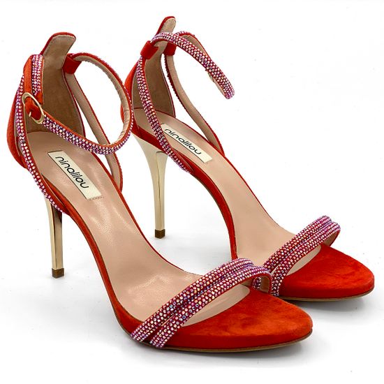 Босоножки Nina Lilou замшевые красные - фото 7, 