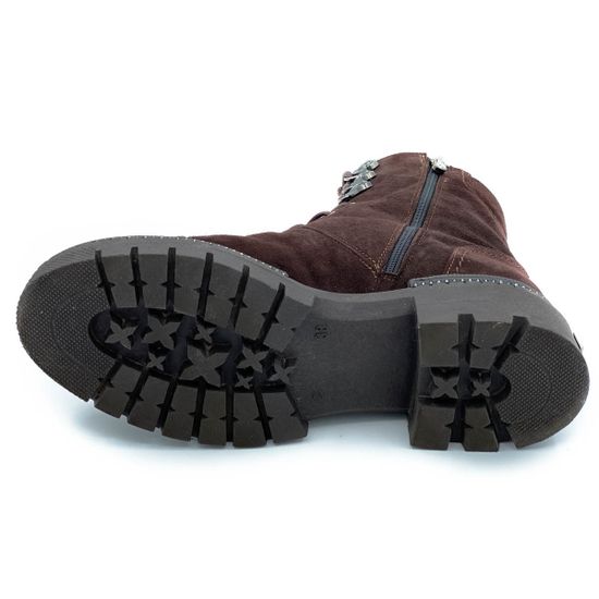 Ботинки Mara коричневые замшевые МЕХ - фото 4, 