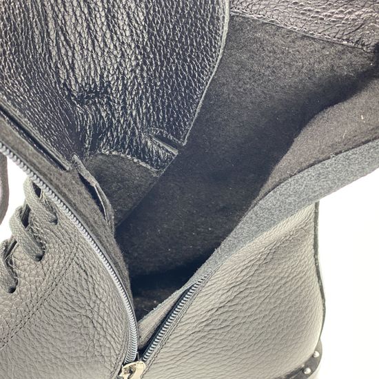 Ботинки Cover черные кожаные байка - фото 7, 