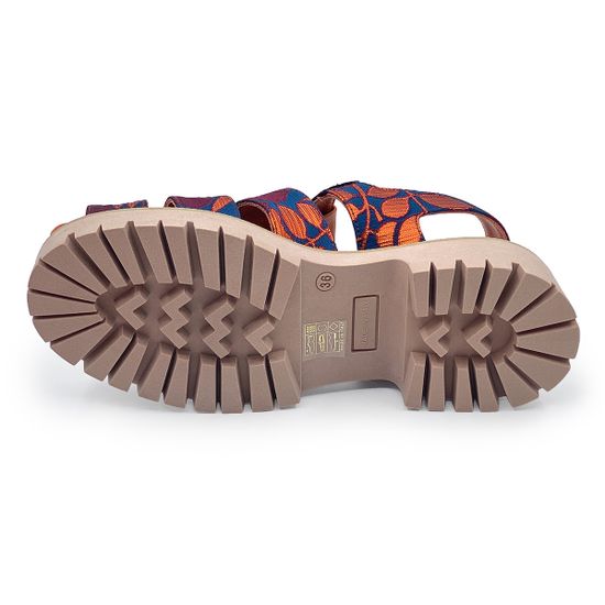 Сандалии NILA&amp;NILA текстиль/кожа бордо/рыжие - фото 4, GIO24002 NIL