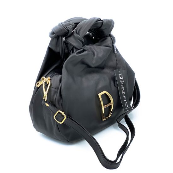 Сумка Di Gregorio черная кожаная - фото 2, 