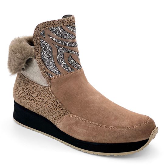 Ботинки Marzetti бежевые замшевые МЕХ - фото 2, 