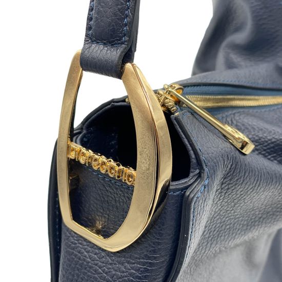 Сумка Di Gregorio синяя кожаная - фото 4, 