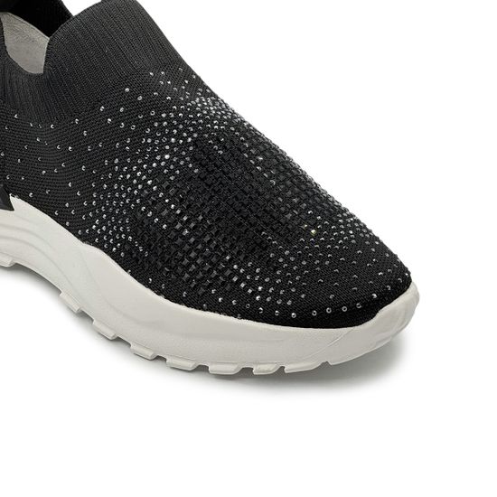 Кроссовки Francesco V черные текстильные со стразами - фото 6, T129 FV NERO