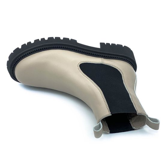 Ботинки Cover бежевые кожаные МЕХ - фото 5, 365623-2 COV