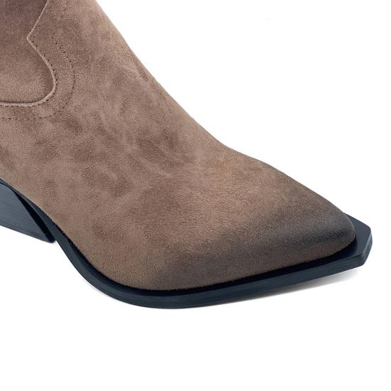 Ботинки Казаки MIMMU замшевые демисезонные бежевые - фото 6, 