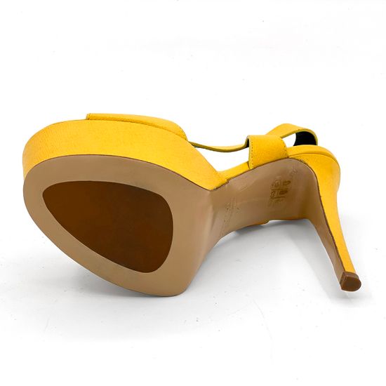 Босоножки Renzi кожаные желтые на платформе - фото 4, 522901A RZ