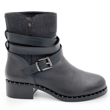 Ботинки Cover черные кожаные МЕХ - фото 1, 6369-2 COV