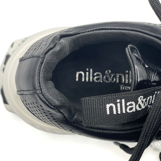Кроссовки Nila Nila черные кожаные - фото 7, ET145-004 NIL NERO