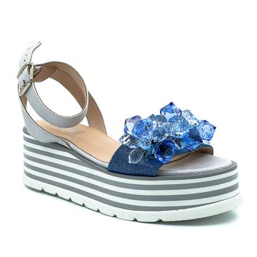 Босоножки Pertini c голубыми камнями - фото 2, 191W15532D1 PRT