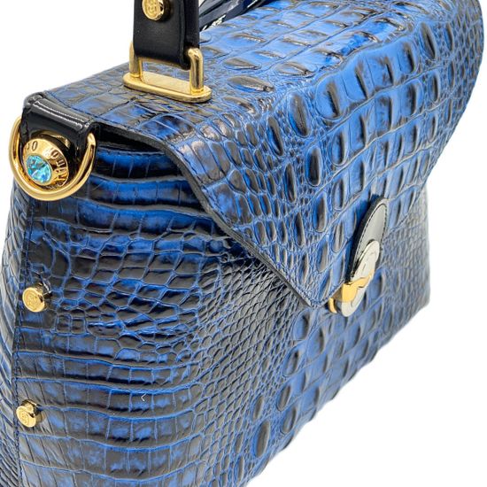Сумка Marino Orlandi синяя крокодил - фото 4, 