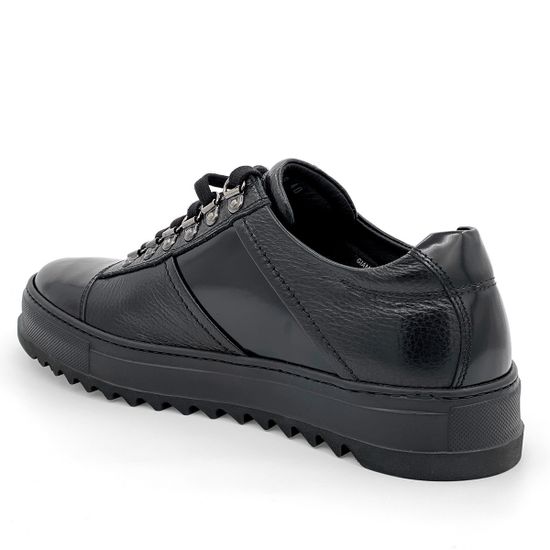 Кеды Giampieronicola черные кожаные МЕХ - фото 3, 16669A GPN