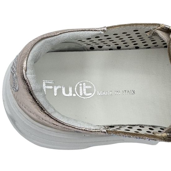 Кроссовки FRUIT бежевые из нубука с перфорацией и стразами - фото 7, 9082 FR BEIGE