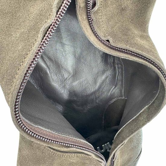 Сапоги казаки MIMMU коричневые замшевые демисезонные - фото 7, M855M2B MIM CASTAGNO